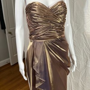 Calvin Klein iridescent gold cocktail dress